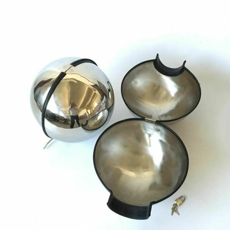 House Of Dasein 3Pcs Stainless Steel Bondage Hood Ball Cuffs Sensory Deprivation Restraints Bdsm - Black - Male