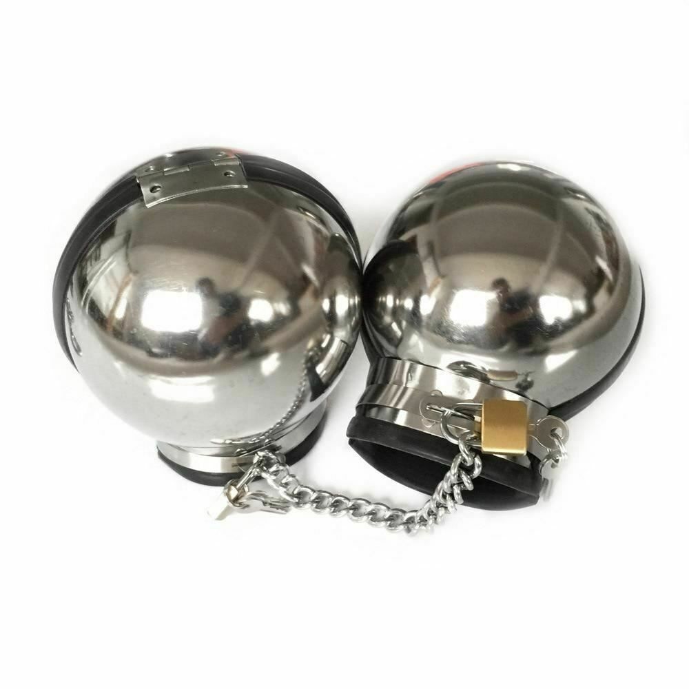 House Of Dasein 3Pcs Stainless Steel Bondage Hood Ball Cuffs Sensory Deprivation Restraints Bdsm - Black - Female