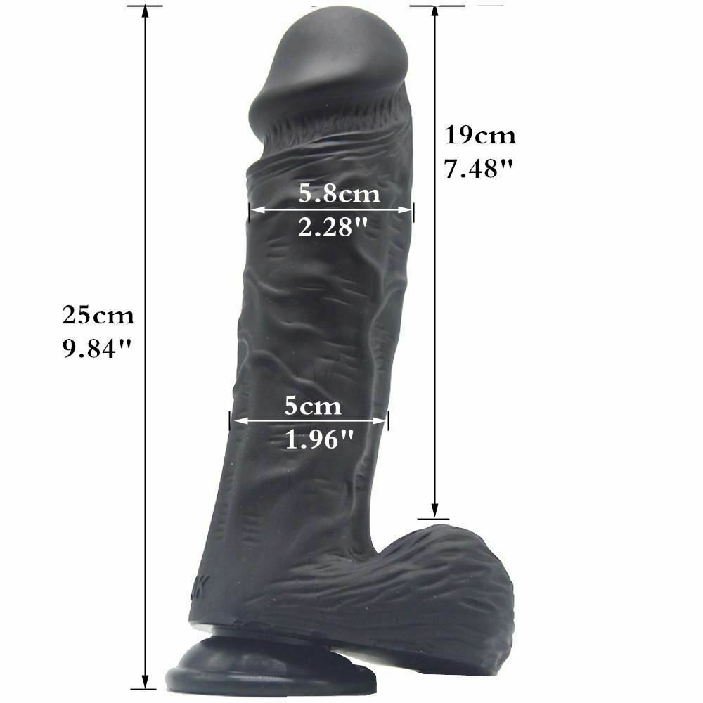 House Of Dasein Silicone Realistic Dildo 25.5Cm Thick Butt Plug Anal Purple - Black