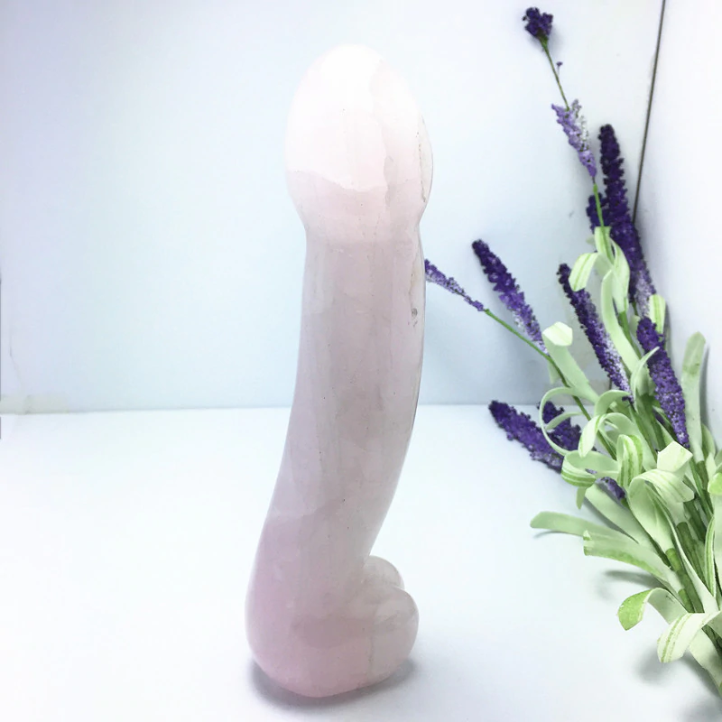 House Of Dasein Natural Rose Quartz Yoni Wand Dildo Women Masturbation Massager - Rose