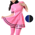 House Of Dasein Women Latex Rubber Solid Colour Dress Back Zip Custom Handmade Clothing - Blue And Black - Xxl