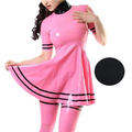 House Of Dasein Women Latex Rubber Solid Colour Dress Back Zip Custom Handmade Clothing - Solid Black - L