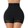 Lace Waist Cinching And Hip Lifting Postpartum High Waisted Shapewear Pants - Black - 6Xl