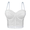 House Of Dasein Short Design Multi Color Pressed Stripe Outerwear Shaping Boned Bra With Padded Strappy Camisole - White - 34B/75