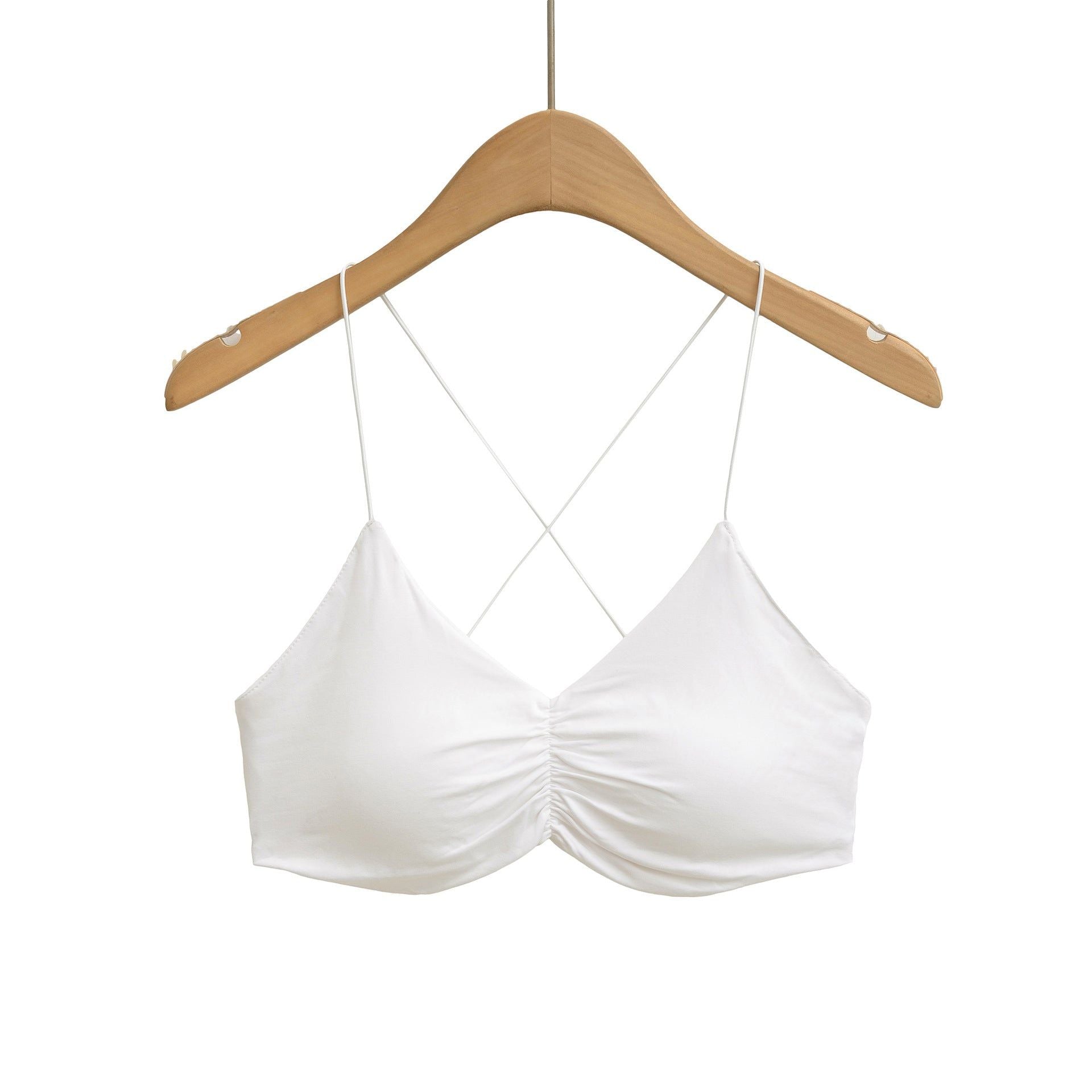 House Of Dasein Bare Back Cross Inner Sling Strapless Top - White - S
