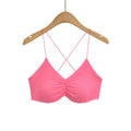 House Of Dasein Bare Back Cross Inner Sling Strapless Top - Pink - S