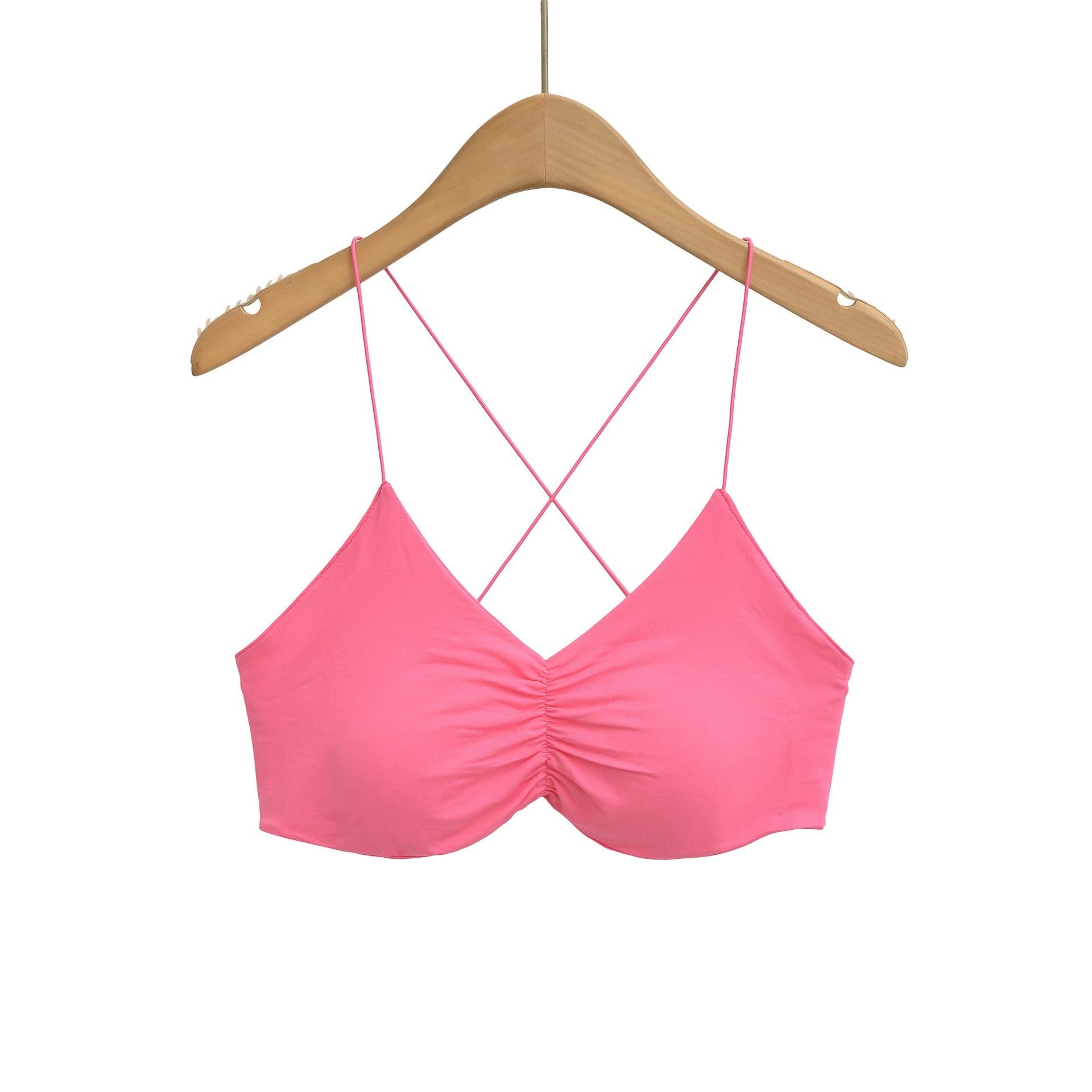 House Of Dasein Bare Back Cross Inner Sling Strapless Top - Pink - M