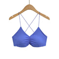 House Of Dasein Bare Back Cross Inner Sling Strapless Top - Blue - M