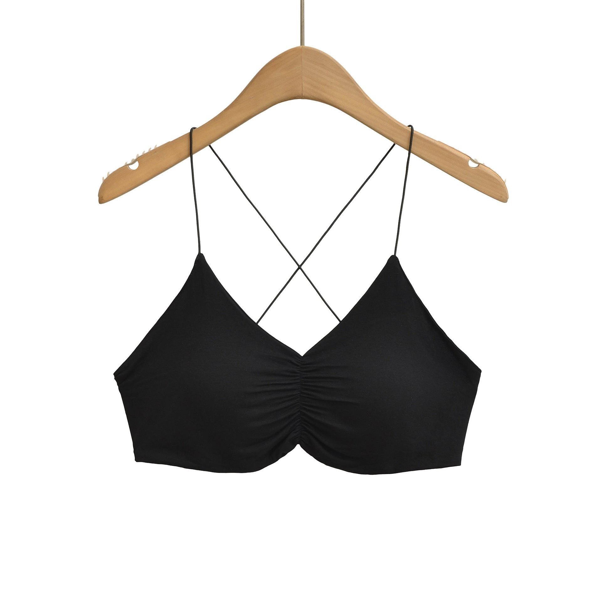 House Of Dasein Bare Back Cross Inner Sling Strapless Top - Black - M