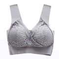 House Of Dasein High End Seamless Large Size Bra For Women Lace Backless Cupless Thin Style - Gray - 3L