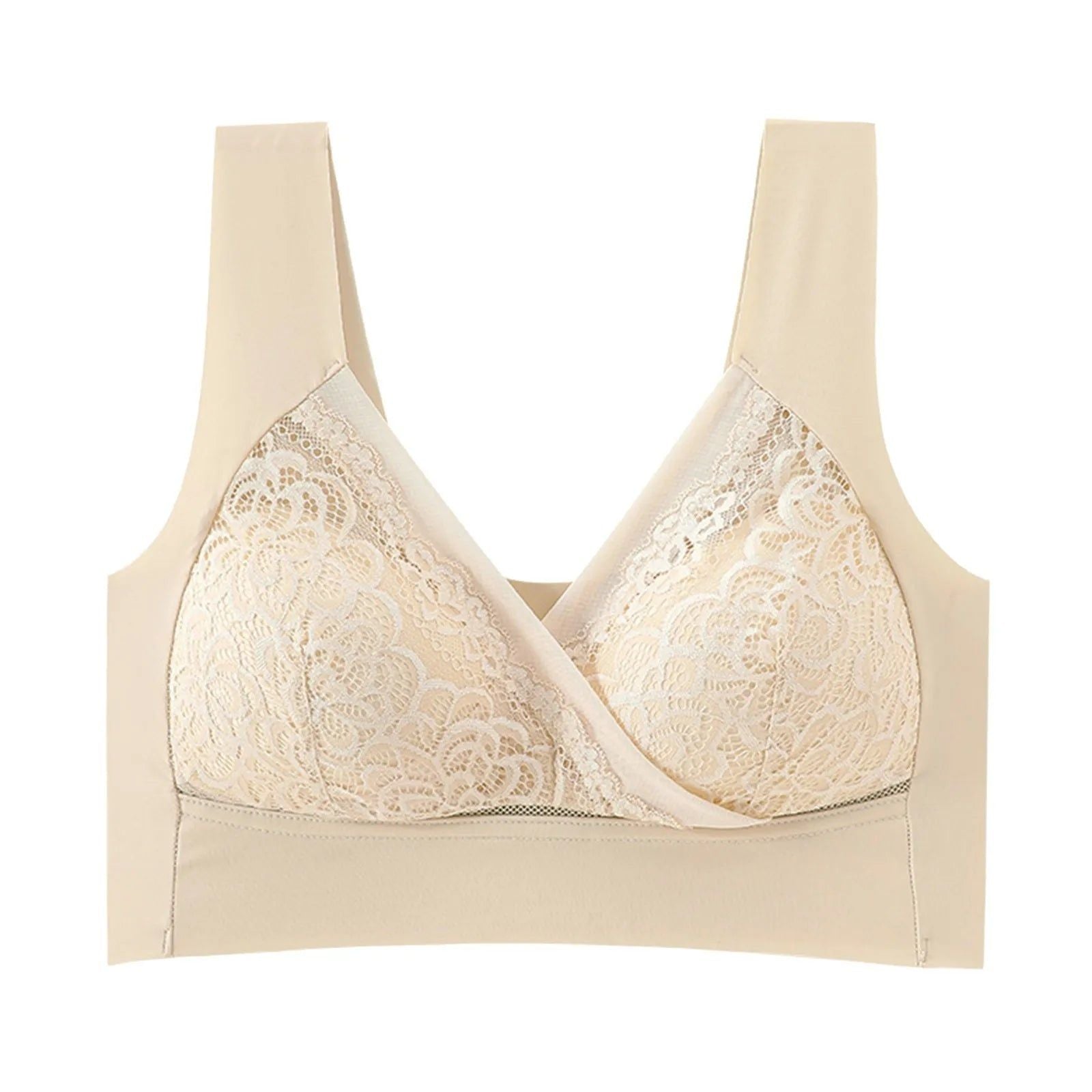House Of Dasein High End Seamless Large Size Bra For Women Lace Backless Cupless Thin Style - Flesh Color - M
