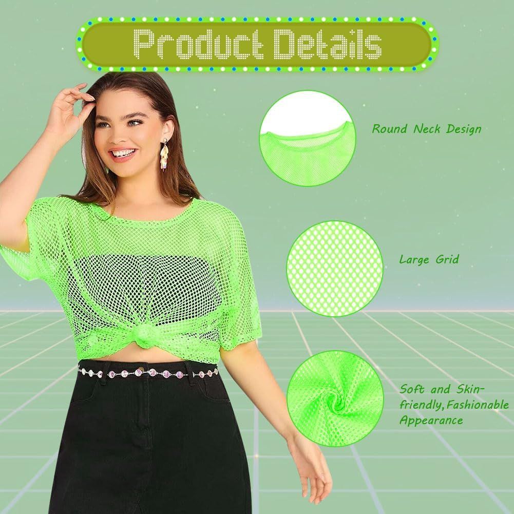 80S Neon Party Clothes Costume Accessories Set 1980S Retro Theme Decoration Outfit For Women Girls B 1Pcs