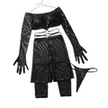 House Of Dasein Perspective Hot Girl Set Sexy Temptation Nightlife Underwear 3 Piece - Black - M