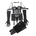 House Of Dasein Perspective Tassel Hollowed Out Lingerie Set No Take Off Seductive Six Piece - Black - L