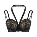 House Of Dasein Bra With Chest Cushion Lace Neck Strap Suspender Underwear - Black - 34