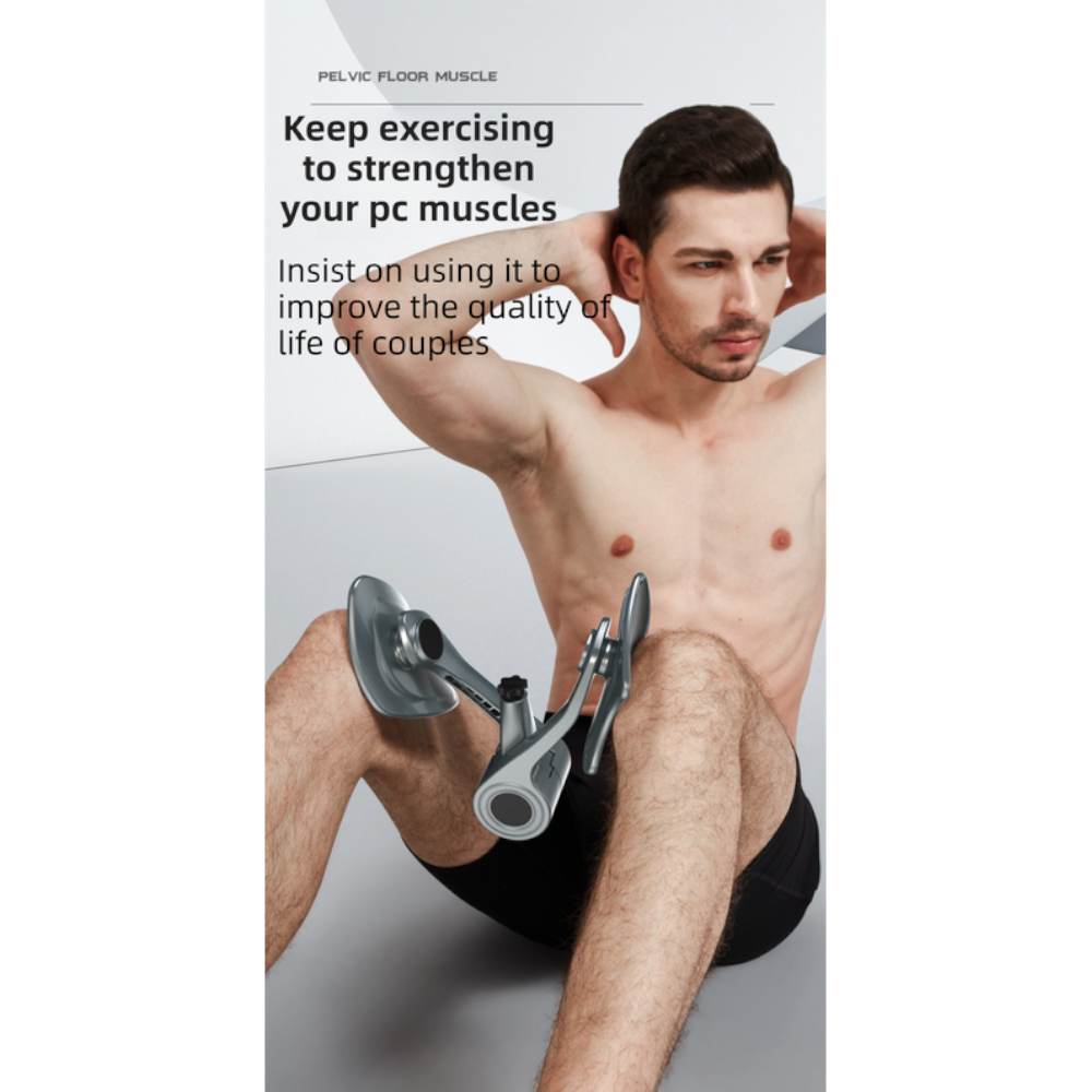 2 In 1 Black Kegel Trainer For Glute Lifting & Leg Toning Adjustable Resistance & 360A Rotating Baffles For Postpartum Recovery & Pelvic Health - Silver