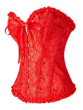 House Of Dasein Body Shaping Base Clothes Fish Bones Abdominal Cinching Waist Straps Court Corset - Red - Xs
