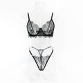 House Of Dasein Sexy Lace Bra And Underwear Set For Women - Lightweight Breathable - Black - S