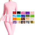 House Of Dasein Pink Latex Catsuit With Swing Skirt In Middle Back Zipper Rubber Body Suit Costume - Custom Colour - Xxxl