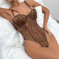 Sexy Lace Splicing Unique Street Style Jumpsuit - Brown - M
