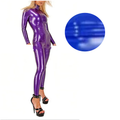 House Of Dasein Latex Catsuit Handmade Rubber Bodysuit With Front Crotch Zip For Women - Blue - Xs