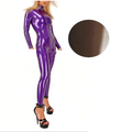 House Of Dasein Latex Catsuit Handmade Rubber Bodysuit With Front Crotch Zip For Women - Transparen Black - S