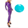House Of Dasein Latex Catsuit Handmade Rubber Bodysuit With Front Crotch Zip For Women - Lake Blue - M