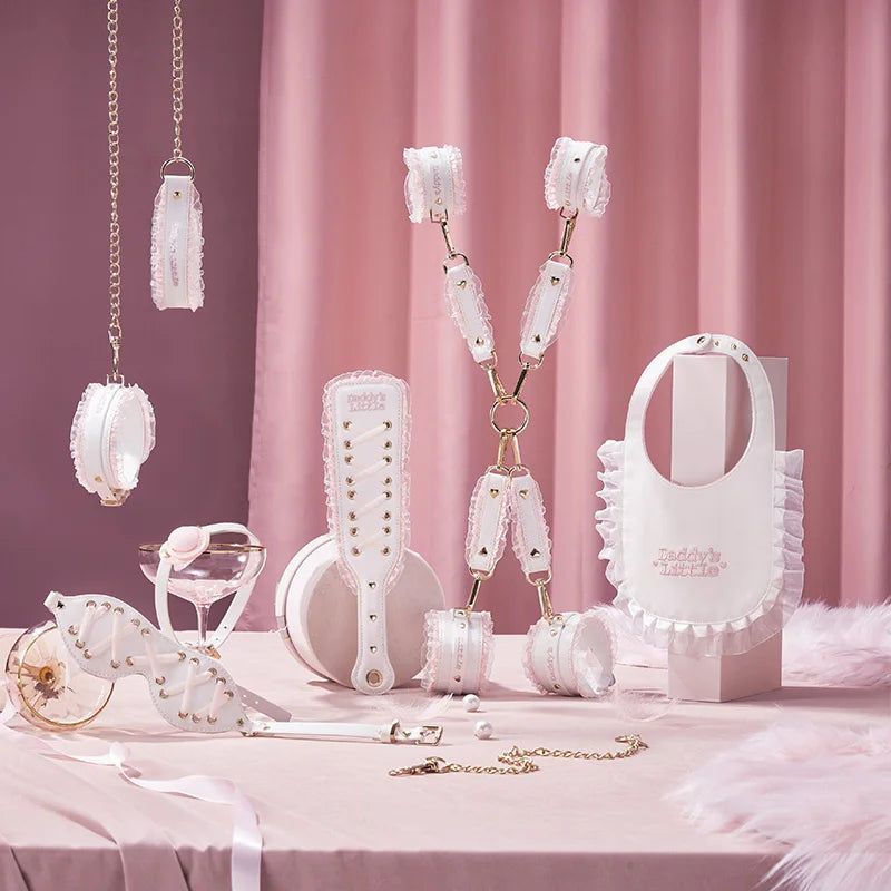 House Of Dasein Ddlg Bondage Set Cute Abdl Sexy Lace Shackles And Foot Cuffs Handcuffs Restraint Toy Sm Fetish Mouth Gag Game For Couple
