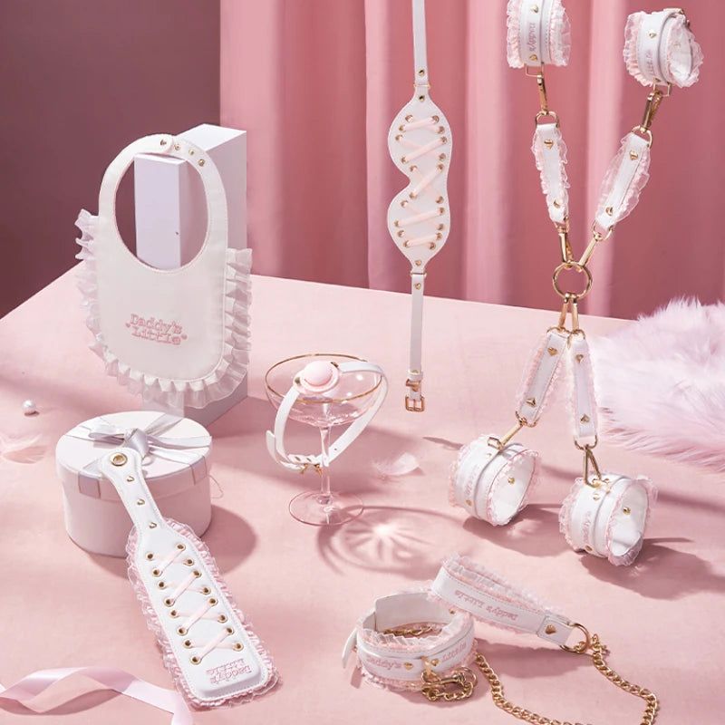 House Of Dasein Ddlg Bondage Set Cute Abdl Sexy Lace Shackles And Foot Cuffs Handcuffs Restraint Toy Sm Fetish Mouth Gag Game For Couple