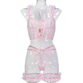 House Of Dasein Pink Petal Heart Embroidery Romantic Girl Design Sexy Underwear - Pink - S