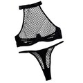 House Of Dasein Sexy Style Fishnet Black Lingerie Set For Women - Black - S