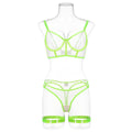 Lace Mesh Sheer Bra For Women With Seductive Design - Fluorescent Green - M
