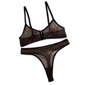 House Of Dasein Sexy Lingerie Set Leopard Print Erotic French Bra Ultra Thin Mesh Underwear - Leopard Print - M