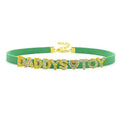 House Of Dasein Sexy Gold Color Letters Daddys Toy Choker Collar Necklace Men Women Ddlg Role Age Play Suede Leather Chocker Cosplay Jewelry - Green - 40Cm Plus 7Cm - Daddys Toy