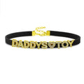 House Of Dasein Sexy Gold Color Letters Daddys Toy Choker Collar Necklace Men Women Ddlg Role Age Play Suede Leather Chocker Cosplay Jewelry - Black - 32Cm Plus 7Cm - Daddys Toy