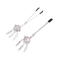 House Of Dasein Tlemeny Metal Feather Lantern Nipple Clamps Clips Bdsm Breast Bondage Restraint Toy - Narrow Silver