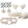 House Of Dasein Cute Fox Tail Anal Plug Cat Ears Headbands Set Adult Toys For Women - White - Style A
