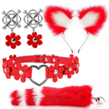 House Of Dasein Cute Fox Tail Anal Plug Cat Ears Headbands Set Adult Toys For Women - Red - Style D