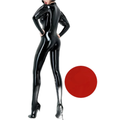 House Of Dasein Sexy Latex Gummi Catsuit With Puff Sleeves Handmade Bodysuit For Women And Men - Red - Women-L - Men