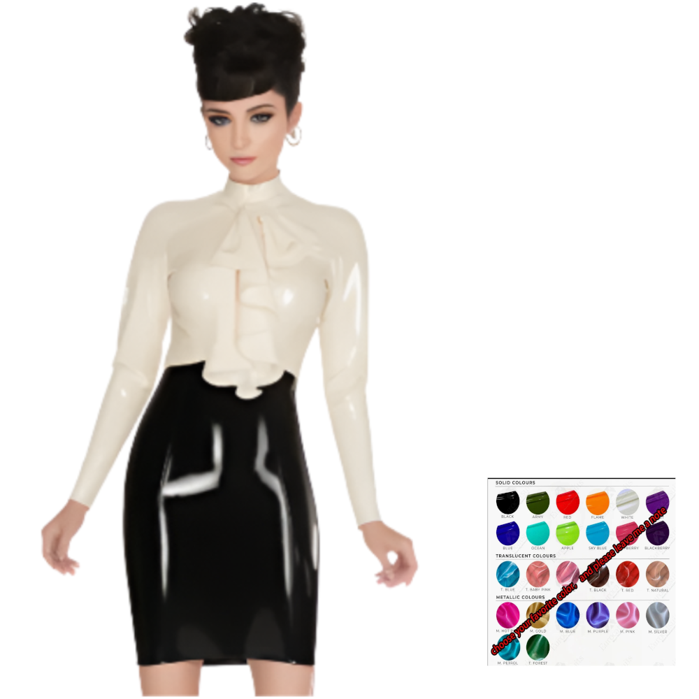 House Of Dasein Womans Latex Dress For Clubwear And Fetish Skirt High Elasticity Transparent - Customize - L