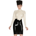 House Of Dasein Womans Latex Dress For Clubwear And Fetish Skirt High Elasticity Transparent - White - Customized Handmade