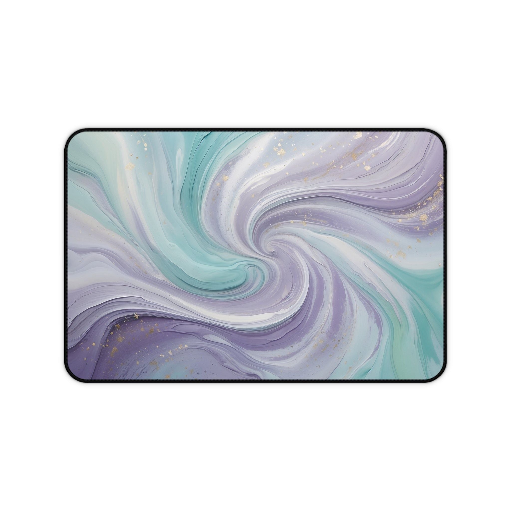 Story Nest Books Elegant Pastel Purple Turquoise Paint Swirl Large Desk Mat Mouse Pad Unique Office Accessory Gift For Her 3 Sizes - 12" Ã— 18"