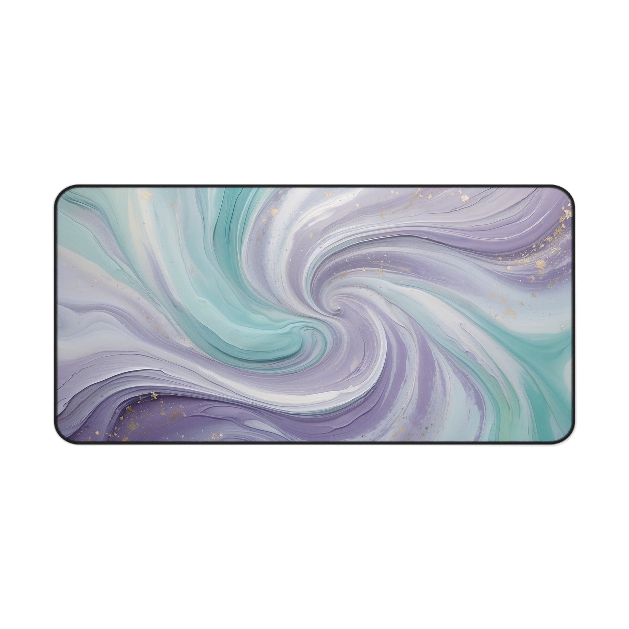 Story Nest Books Elegant Pastel Purple Turquoise Paint Swirl Large Desk Mat Mouse Pad Unique Office Accessory Gift For Her 3 Sizes - 16" Ã— 32"