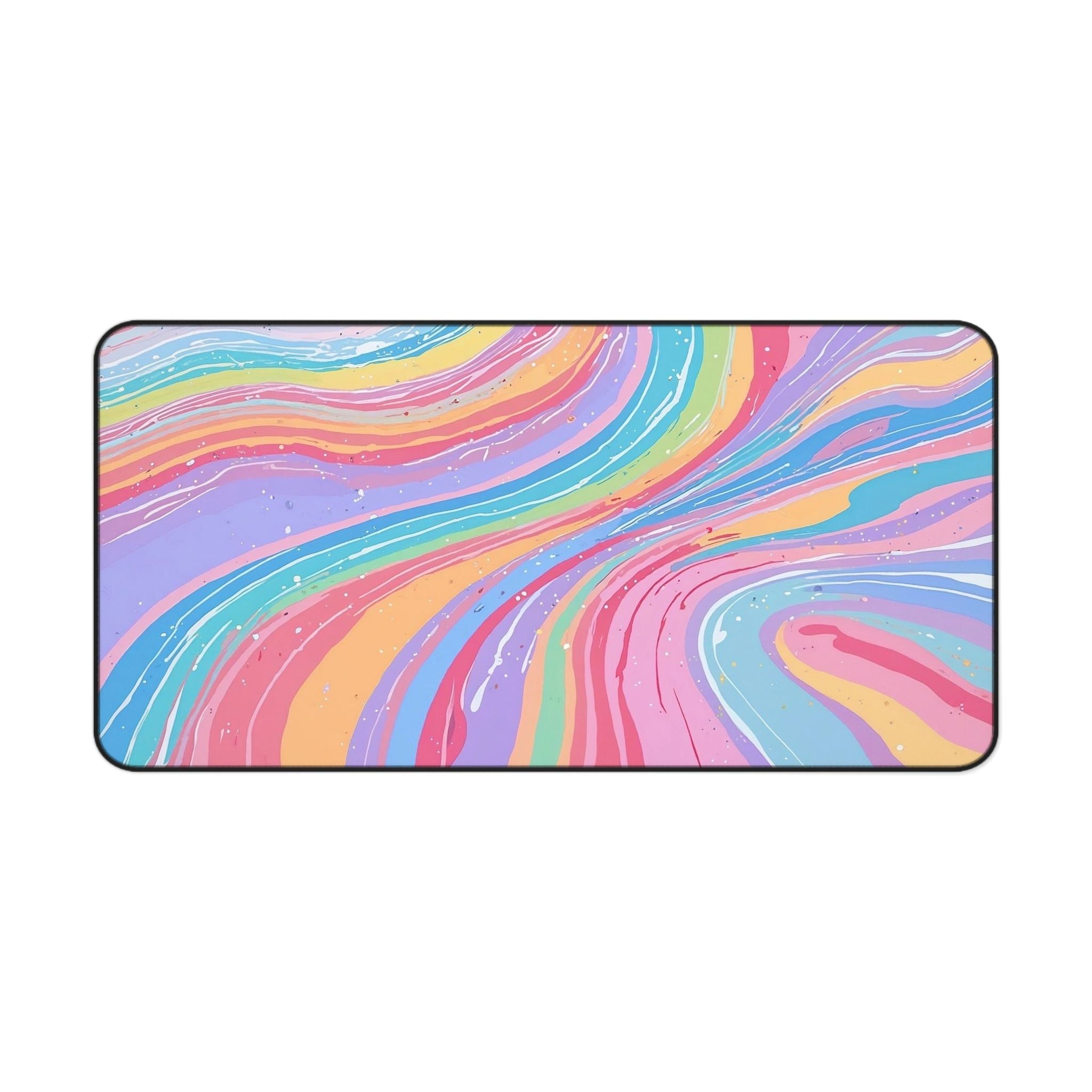 Story Nest Books Colorful Rainbow Abstract Desk Mat Vibrant Protector Mouse Pad Stylish Office Accessory Gift For Home Modern Decor - 16" Ã— 32"