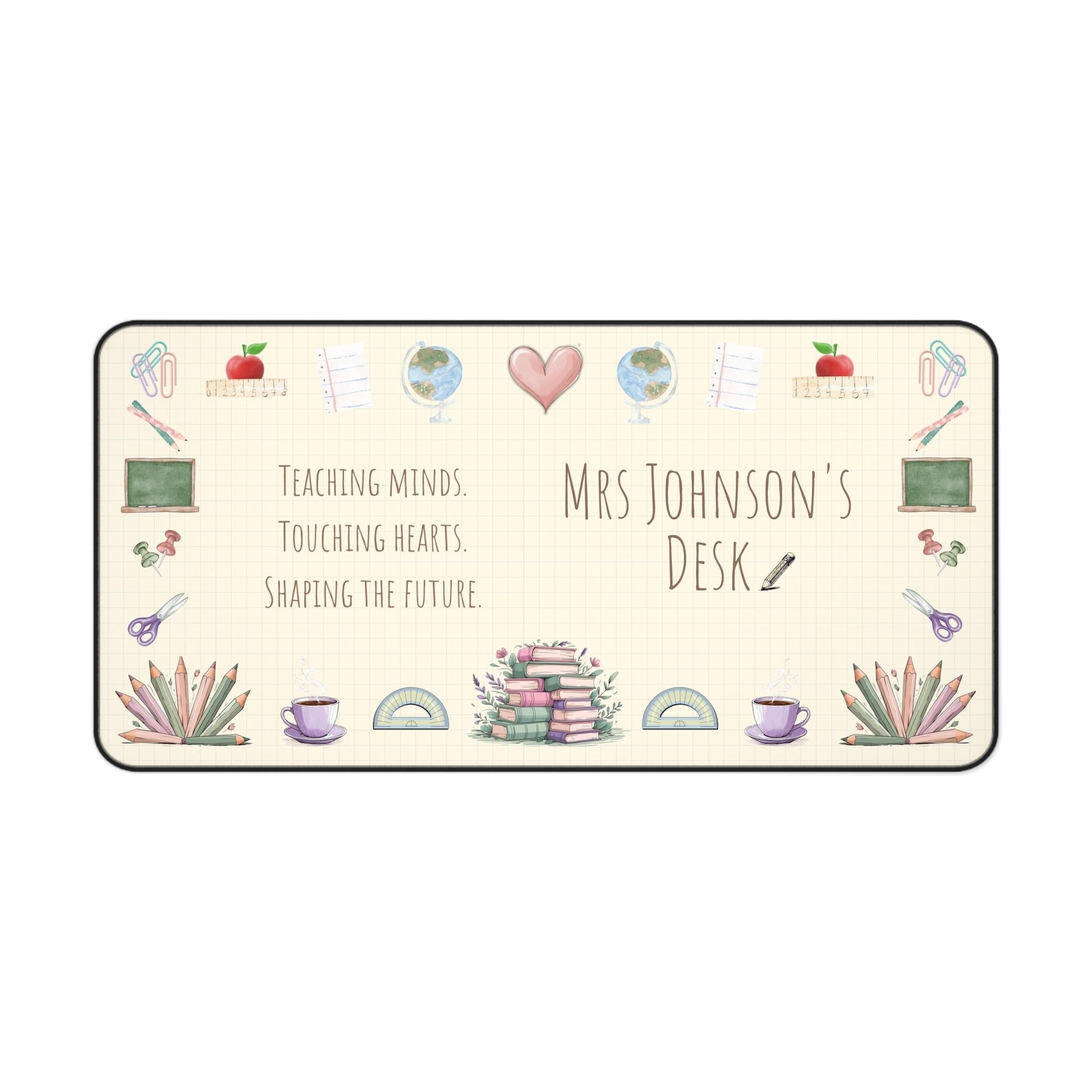 Story Nest Books Personalized Teacher Desk Mat Cute Classroom Decor Gift For Teachers Custom Accessory Inspirational Mouse Pad