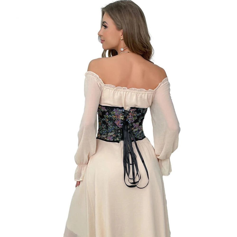 House Of Dasein Floral Print Corselet Plus Size Strapless Corset Top For Women Medium - Xl