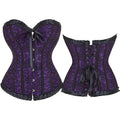 House Of Dasein Floral Lace Up Overbust Corset For Mature Women - Red 4Xl - Purple - M