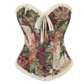 House Of Dasein Floral Lace Trim Overbust Corset Women 1920S Retro Bustier With Boning And Front Busk Closure 525 Small - S