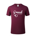 House Of Dasein Owned By Daddy Shirt Bdsm Ddlg Submissive T-Shirts For Fantasy And Fetish Use - Claret - Xs