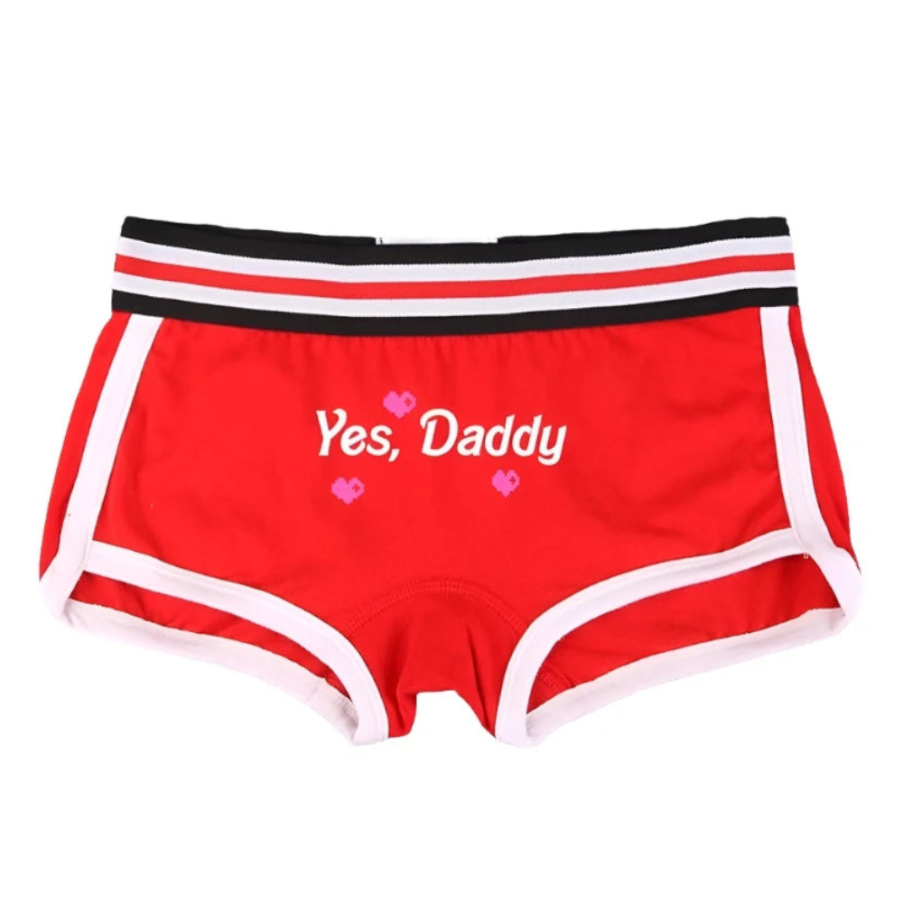 House Of Dasein Yes Daddy Cotton Underwear Boyshorts For Women Comfortable Shorts - Red - M